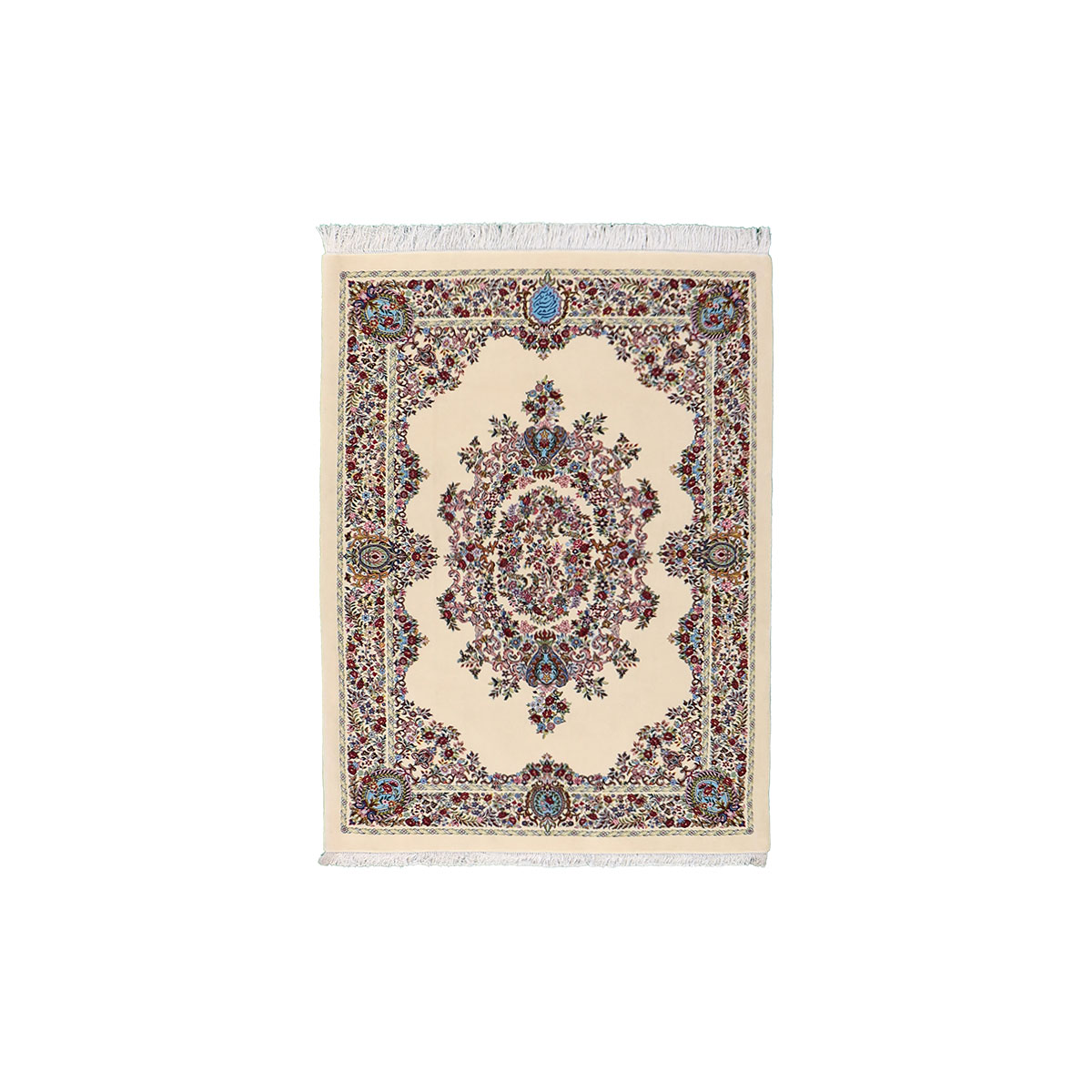 قالیچه دستباف نو چله ابریشم اندازه 2×1.5 متر