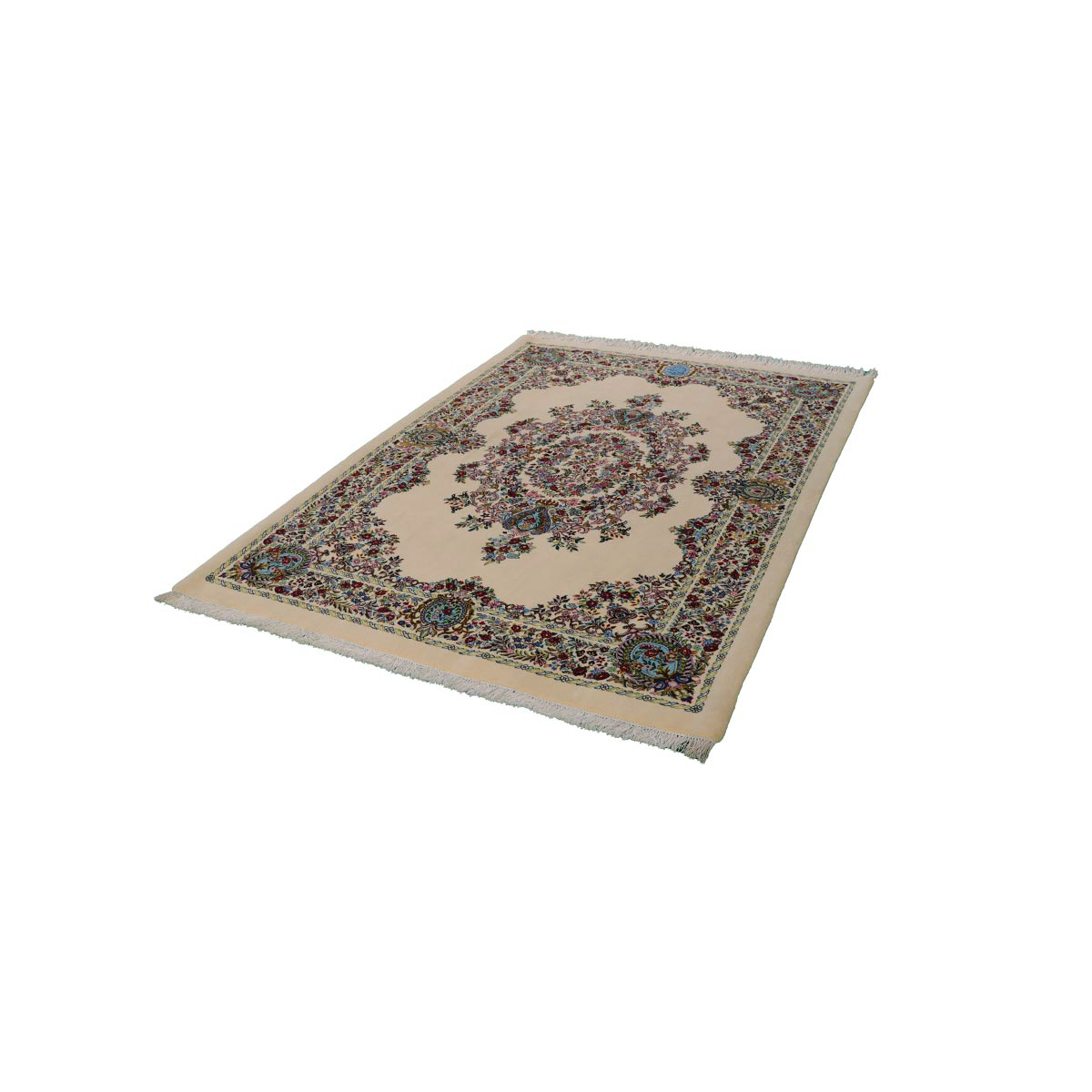 قالیچه دستباف نو چله ابریشم اندازه 2×1.5 متر