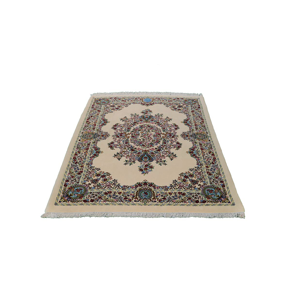 قالیچه دستباف نو چله ابریشم اندازه 2×1.5 متر